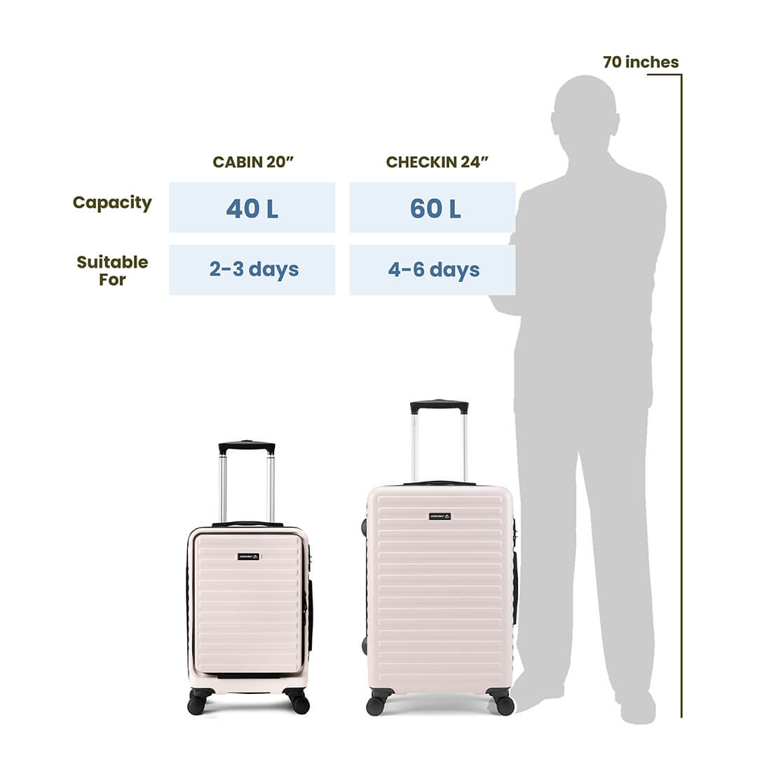 Unisex Stark | Hardside Luggage Combo Set Ivory - (20"+24")