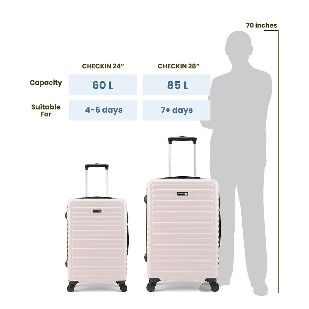 Unisex Stark | Hardside Luggage Combo Set Ivory - (24"+28")