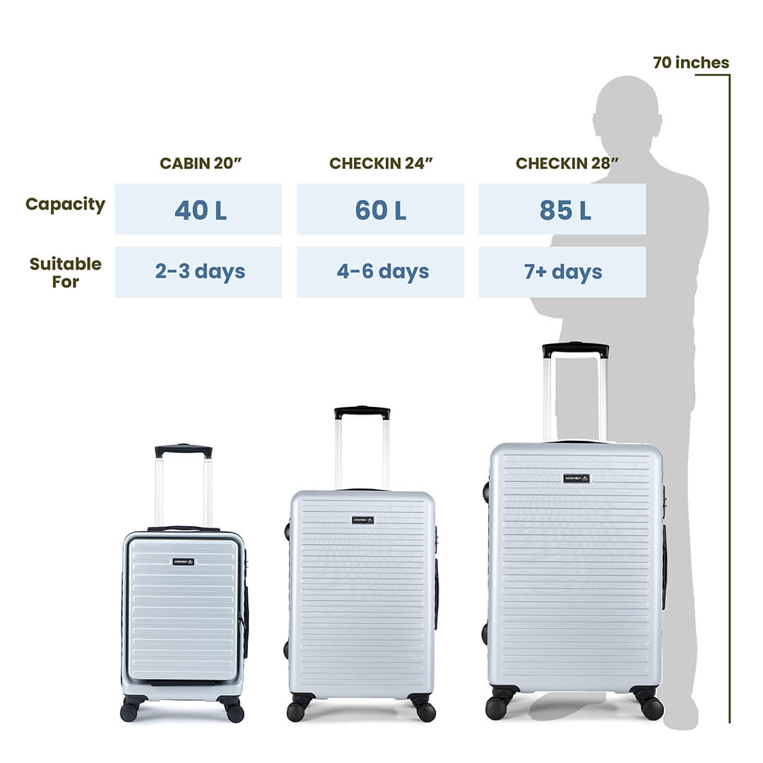 stark hardside luggage combo set silver set of 3 34131914489909