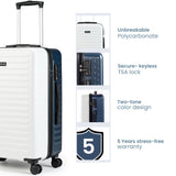 Unisex Starklite Blue White Dual Tone Hard-Sided Cabin Luggage 20 Inches