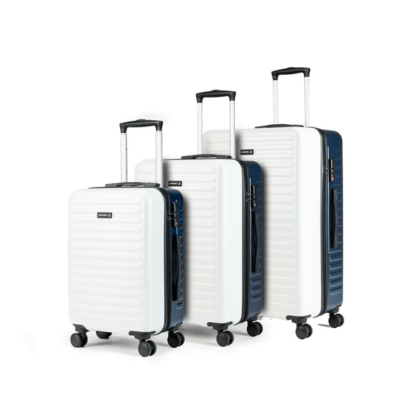 Unisex Starklite Blue White Dual Tone Hard-Sided Luggage (20" + 24" + 28")