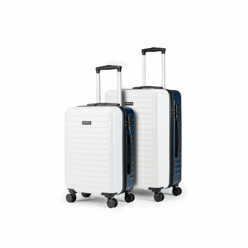 Unisex Starklite Blue White Dual Tone Hard-Sided Luggage (20" + 24")
