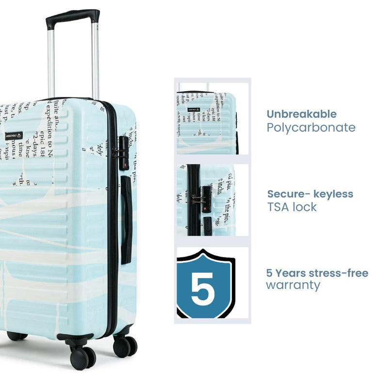 Unisex Starklite | Check-In Hardside Printed Luggage Scripted - 24 inch