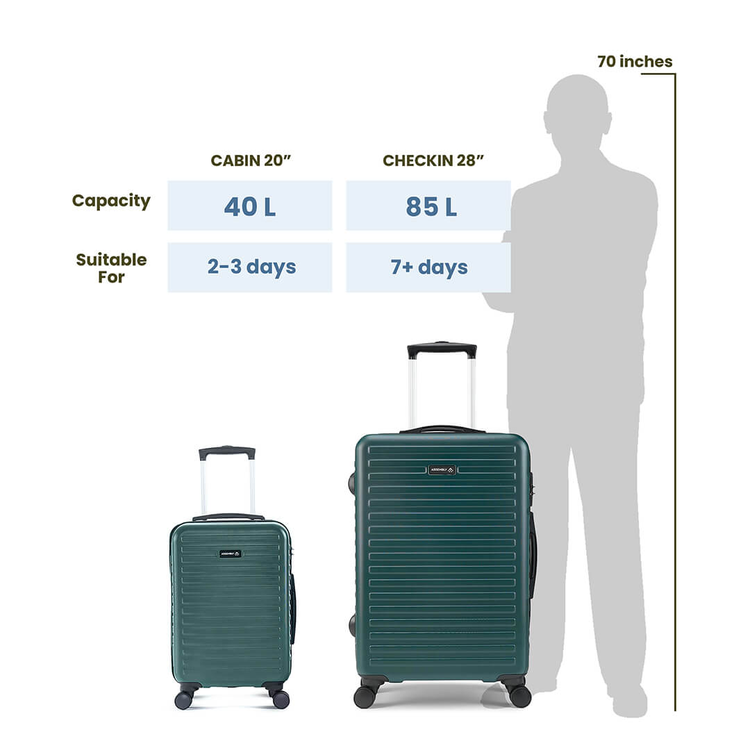 Unisex Starklite | Hardside Luggage Combo Set Green - (20"+28")