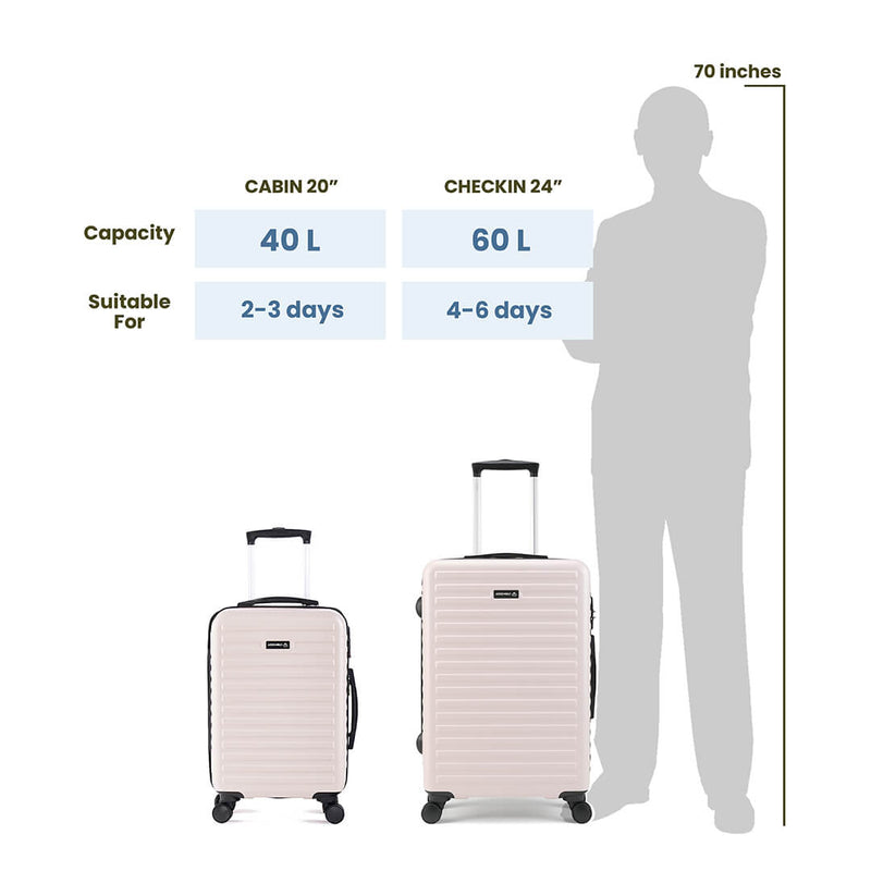 Unisex Starklite | Hardside Luggage Combo Set Ivory - (20"+24")