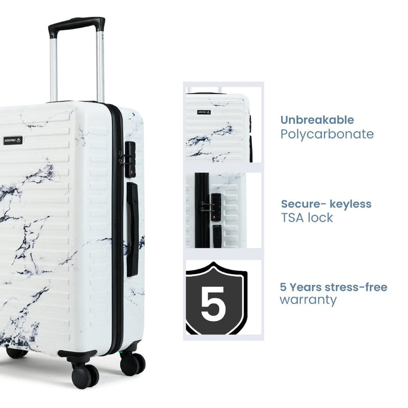 Unisex Starklite | Hardside Printed Luggage Combo Set Marble - (20"+24")