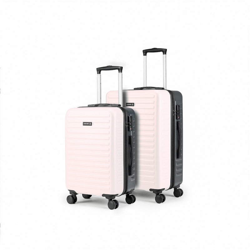 Unisex Starklite Ivory Grey Dual Tone Hard-Sided Luggage (20" + 24")