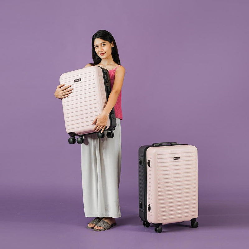 Unisex Starklite Ivory Grey Dual Tone Hard-Sided Luggage (20" + 28")