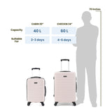 Unisex Starklite Ivory Grey Two Tone Hard-Sided Luggage (20" + 24")