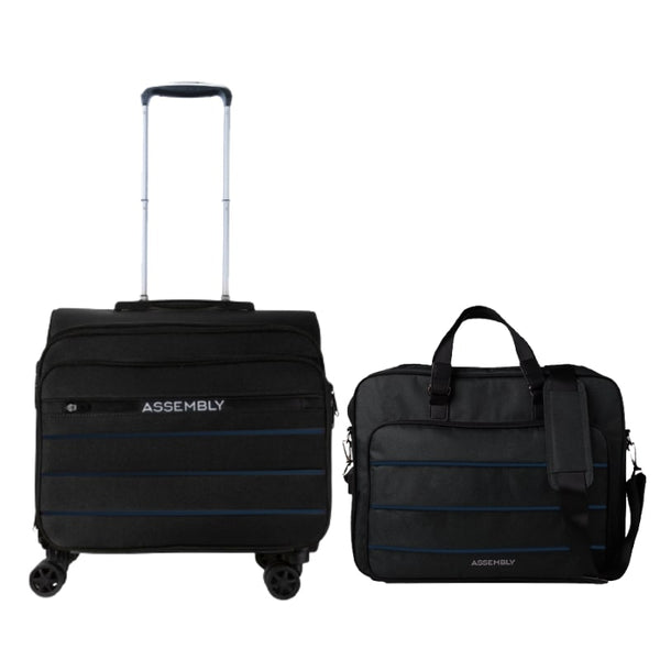 Valise Combo Black | Overnighter Trolley with Laptop Bag | Premium Trolley Set