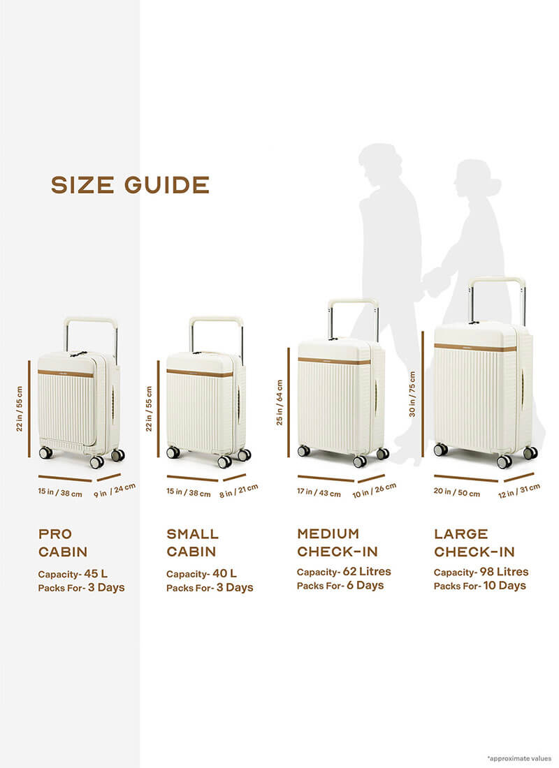 RoverPro | Moon-White | Cabin Hard Luggage