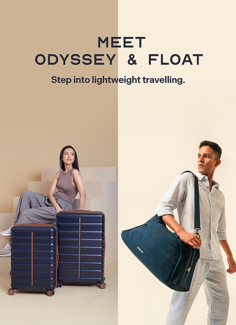 Odyssey Set of 2 & Float Duffle Combo | Ocean Blue | Medium+Large Hard Luggage & Duffle